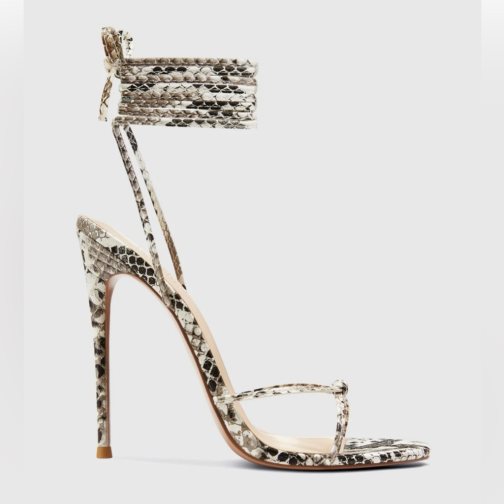 Femme LA Athens lace up python sandals